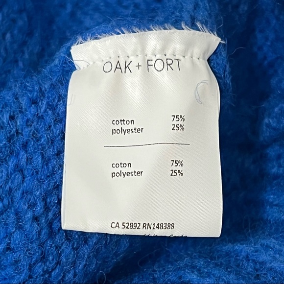 Oak + Fort boxy cropped cobalt blue cable knit sweater - Picture 6 of 7